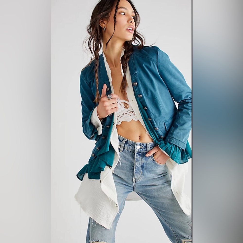 Free People ruffles romance jacket, small - Picture 2 of 9